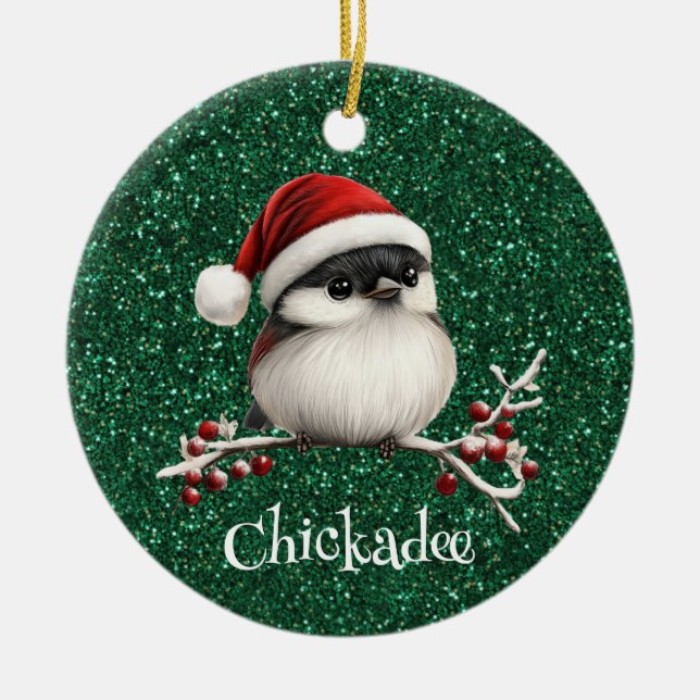 Ornamento De Cerâmica Ornament Chickadee (Frente)