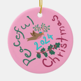 Ornamento De Cerâmica Ornament de aves malvadas do Natal de 2024