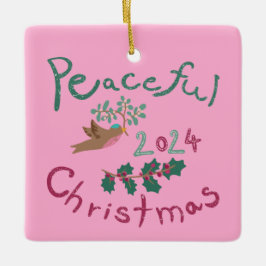 Ornamento De Cerâmica Ornament de aves malvadas do Natal de 2024