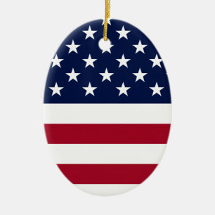 Ornamento De Cerâmica Ornament de bandeira americana