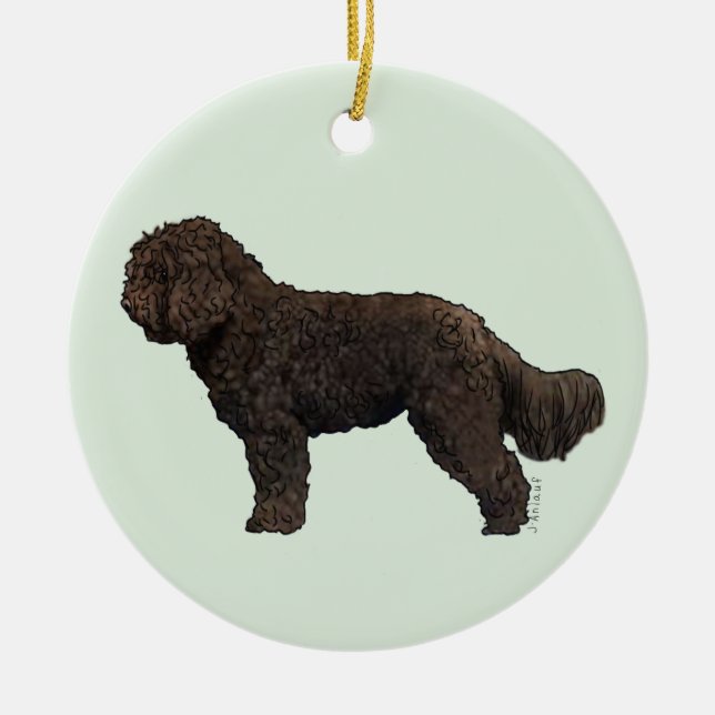 Ornamento De Cerâmica Ornament de Barbet (Frente)