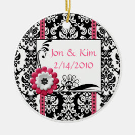 Ornamento De Cerâmica Ornament de Favor de Casamento Preto e Branco