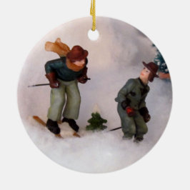 Ornamento De Cerâmica Ornament de Skier (Vila de Natal - 0861)