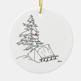 Ornamento De Cerâmica Ornament de Tent Alford Lake Camp Snowy