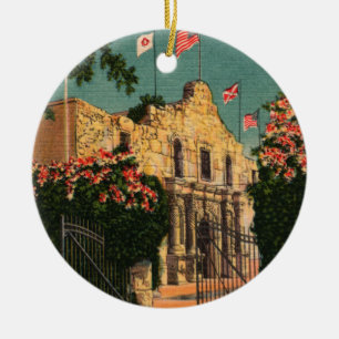 Ornamento De Cerâmica Ornament do Texas Alamo Vintage