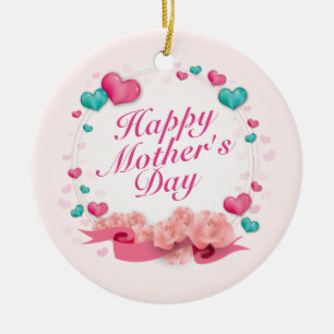 Ornamento De Cerâmica Ornament Elegante Happy Dia de as mães Candy Heart