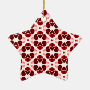 Ornamento De Cerâmica Ornament Glam de Natal Shimmering, Vermelho Negro
