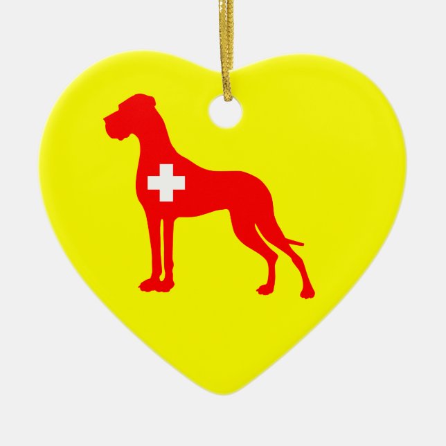 Ornamento De Cerâmica Ornament Great Dane (Frente)