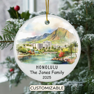 Ornamento De Cerâmica Ornament Honolulu Personalizado, Havaí