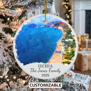 Ornamento De Cerâmica Ornament Ischia Personalizado, Itália Gift