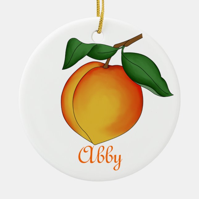 Ornamento De Cerâmica Ornament Juicy Peach (Frente)