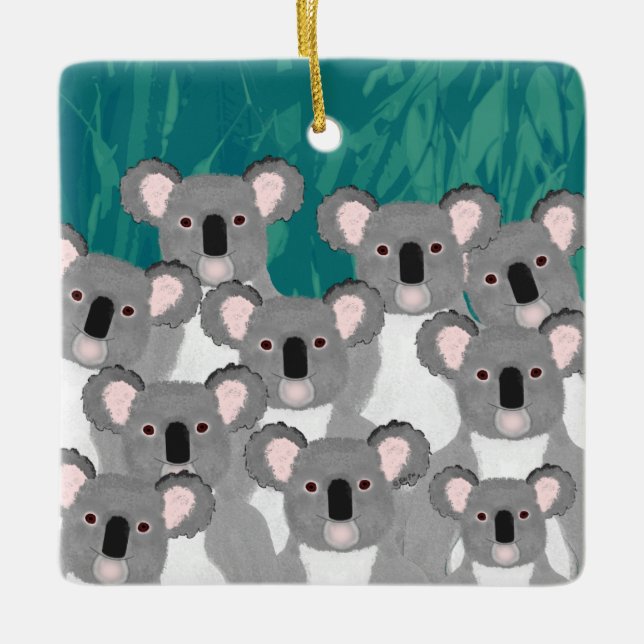 Ornamento De Cerâmica Ornament Koalas (Frente)