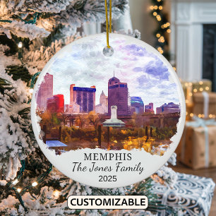 Ornamento De Cerâmica Ornament Memphis Personalizado, Estado do Tennesse