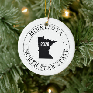 Ornamento De Cerâmica Ornament Minnesota Personalizado