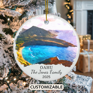 Ornamento De Cerâmica Ornament Oahu Personalizado, Havaí