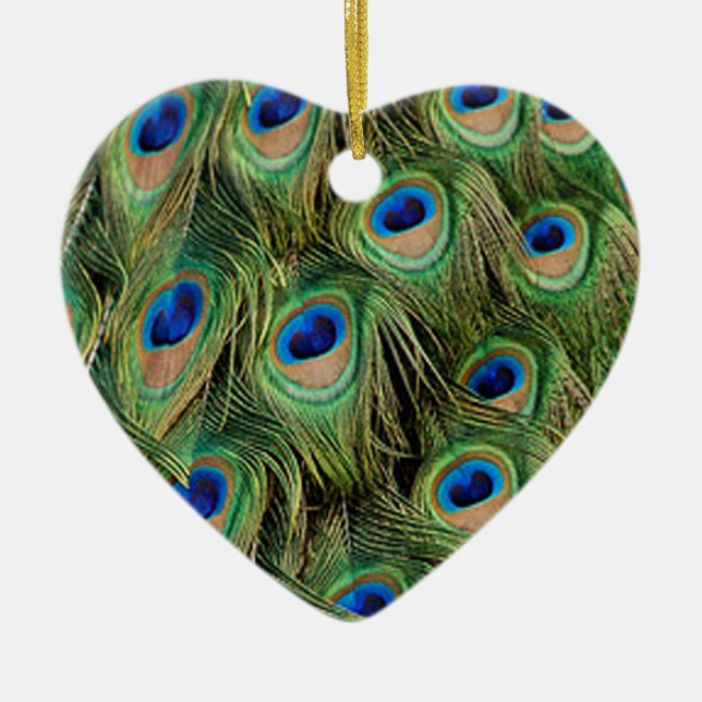 Ornamento De Cerâmica Ornament Peacock Heart (Frente)