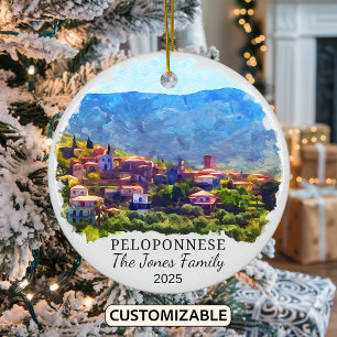 Ornamento De Cerâmica Ornament Peloponeso Personalizado, Grécia