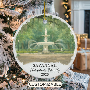 Ornamento De Cerâmica Ornament Personalizado da Savannah, Geórgia