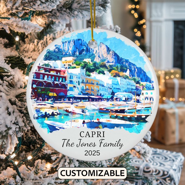 Ornamento De Cerâmica Ornament Personalizado de Capri, Itália Gift (Criador carregado)