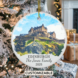 Ornamento De Cerâmica Ornament Personalizado de Edimburgo, Scotland Gift