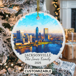 Ornamento De Cerâmica Ornament Personalizado de Jacksonville, Estado da 