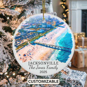 Ornamento De Cerâmica Ornament Personalizado de Jacksonville, Estado da 