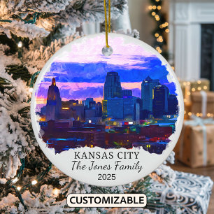 Ornamento De Cerâmica Ornament Personalizado de Kansas City, Estado do K