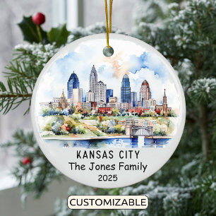 Ornamento De Cerâmica Ornament Personalizado de Kansas City, Kansas