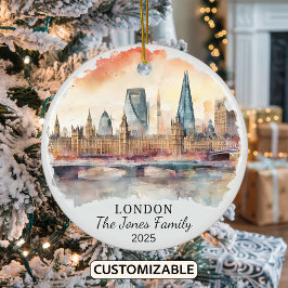Ornamento De Cerâmica Ornament Personalizado de Londres, Gift de Inglate