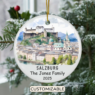 Ornamento De Cerâmica Ornament Personalizado de Salzburgo, Áustria