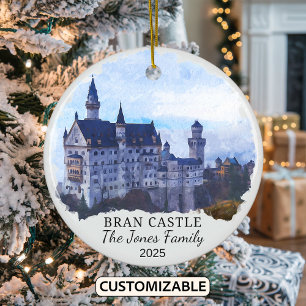 Ornamento De Cerâmica Ornament Personalizado do Castelo de Bran, Romênia