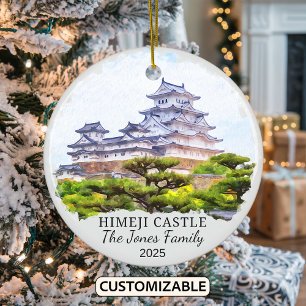 Ornamento De Cerâmica Ornament Personalizado do Castelo Himeji, Japão