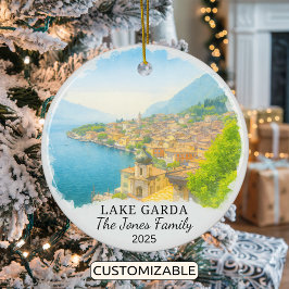 Ornamento De Cerâmica Ornament Personalizado do Lago Garda, Itália
