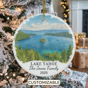Ornamento De Cerâmica Ornament Personalizado do Lago Tahoe, Califórnia