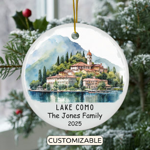 Ornamento De Cerâmica Ornament Personalizado Lake Como, Itália