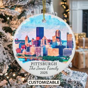 Ornamento De Cerâmica Ornament Pittsburgh Personalizado, Pensilvânia