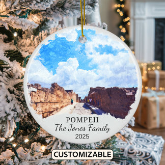Ornamento De Cerâmica Ornament Pompeii Personalizado, Itália Gift