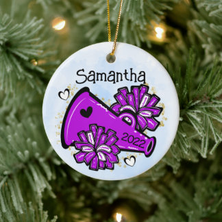 Ornamento De Cerâmica Ornament Purple Chee Megaphone Pom Pom Cute