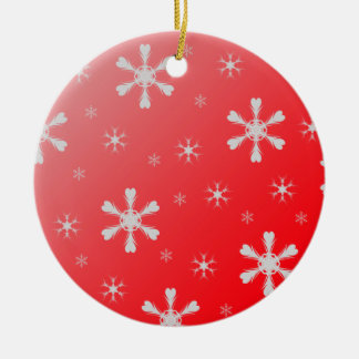 Ornamento De Cerâmica Ornament Red Snowflakes