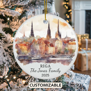 Ornamento De Cerâmica Ornament Riga Personalizado, Gift Letão