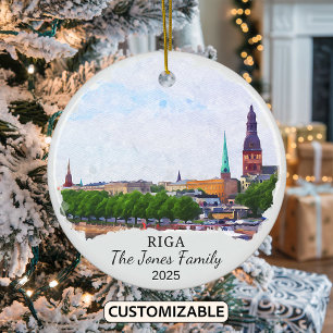 Ornamento De Cerâmica Ornament Riga Personalizado, Letónia