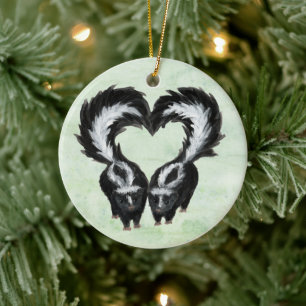 Ornamento De Cerâmica Ornament Skunk Heart