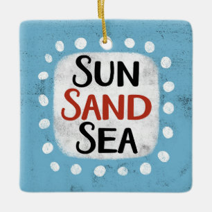 Ornamento De Cerâmica Ornament Sun Sand Sea