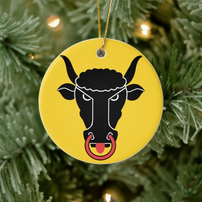 Ornamento De Cerâmica Ornament with flag of Uri, Switzerland (Árvore)