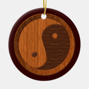 Ornamento De Cerâmica Ornament Wooden Yin Yang