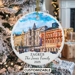 Ornamento De Cerâmica Ornament Zagreb Personalizado, Croácia