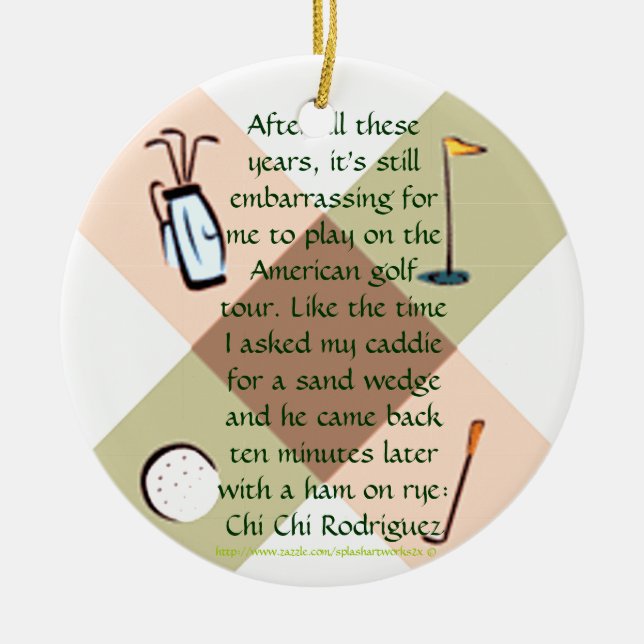 Ornamento De Cerâmica "Ornamento de Golf Nut" (Frente)