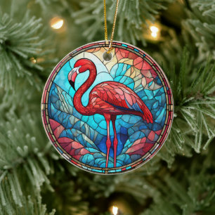 Ornamento De Cerâmica Ornamento Decorativo Tropical Flamingo Cerâmica