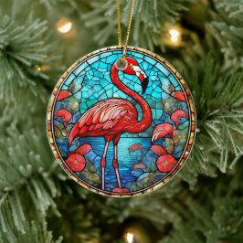 Ornamento De Cerâmica Ornamento Decorativo Tropical Flamingo Cerâmica