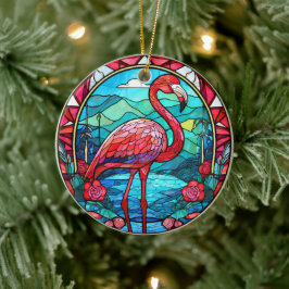Ornamento De Cerâmica Ornamento Decorativo Tropical Flamingo Cerâmica